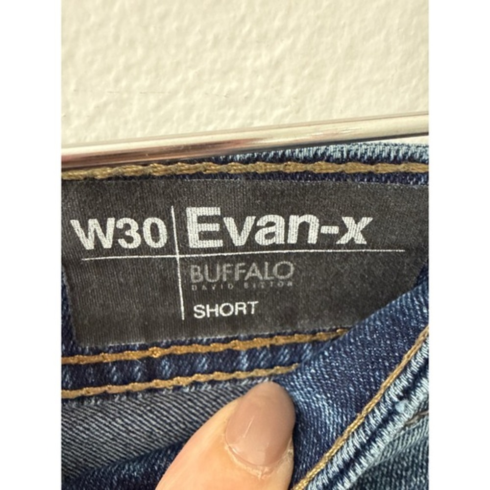 Buffalo David Bitton Evan-X Denim Shorts Size 30 14" Inseam Y2K Style Jorts EUC - Picture 2 of 7